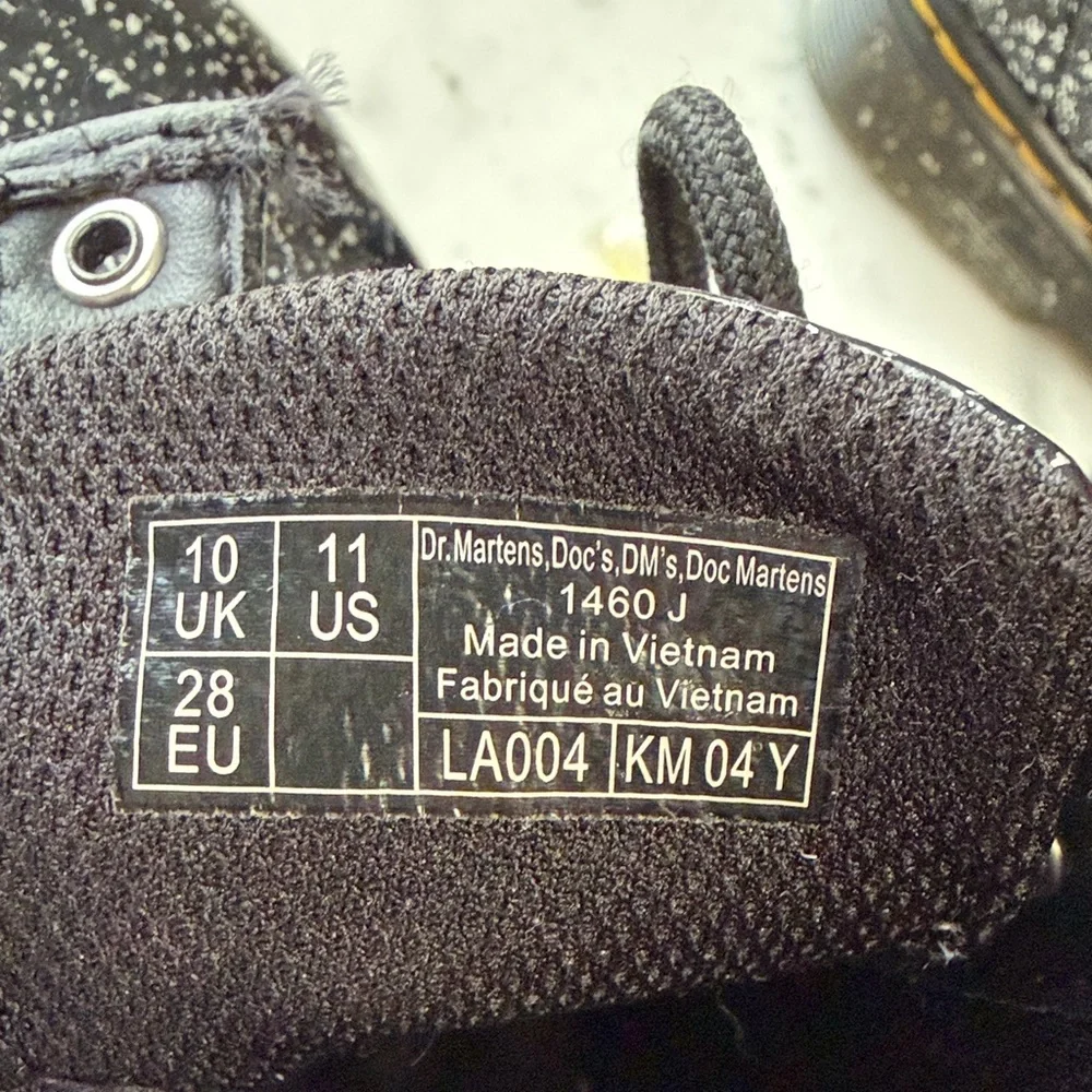 Dr. Martens Black Sparkle Leather Boots - Picture 6 of 8